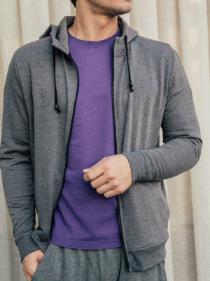 Mercer Zip Up Hoodie In Charcoal