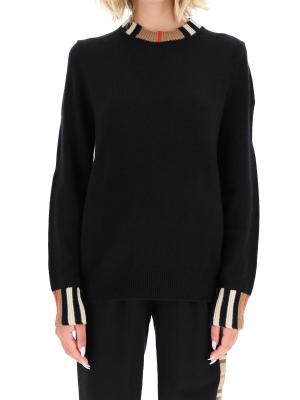 Burberry Icon Stripe Trim Sweater