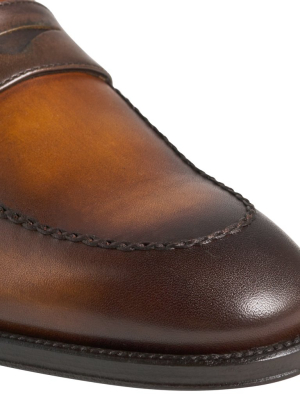Arezzo Two-tone Penny Loafer - Cognac/dark Brown