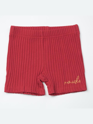 Mouche Kids Ribbed Shorts - Red