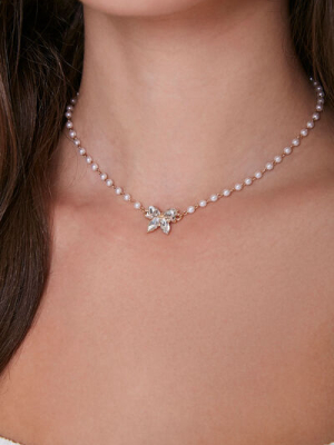 Butterfly Charm Choker Necklace