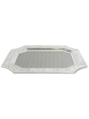 Julia Knight Classic 20" Octagonal Tray In Platinum