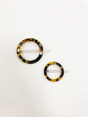 Large Circle Hair Clip - Tortoise