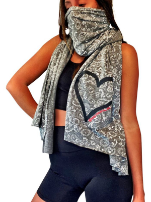 'heart Me' Painted Scarf / Face Covering