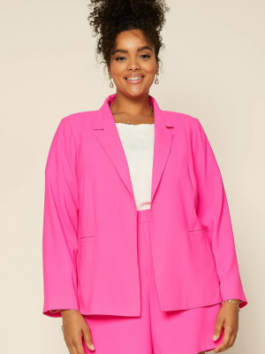 Plus Size - Neon Welt Pocket Blazer