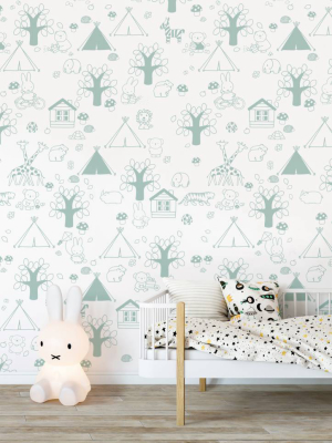 Miffy Outdoor Fun Kids Wallpaper In Green By Kek Amsterdam