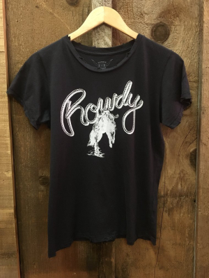 Rowdy Womens Tee Blk/white