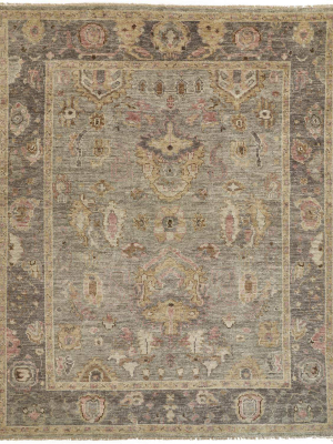 Feizy Carrington Traditional Oushak Geometric Floral Rug - Gray & Pink - Available In 8 Sizes