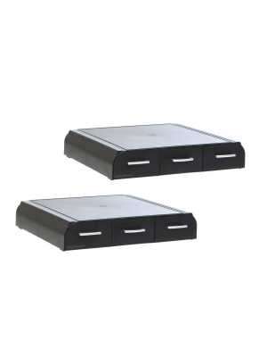 Mind Reader 2pk Pc/laptop/imac Monitor Stand Black