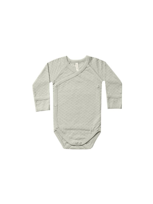 Quincy Mae Pointelle Kimono Onesie - Sage