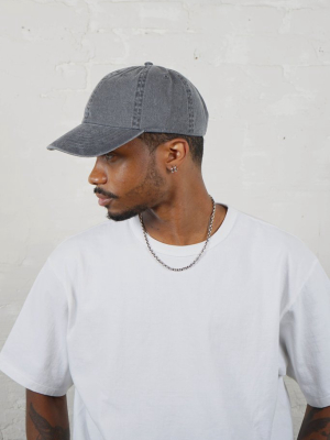 Washed Cotton 6-panel Cap Charcoal