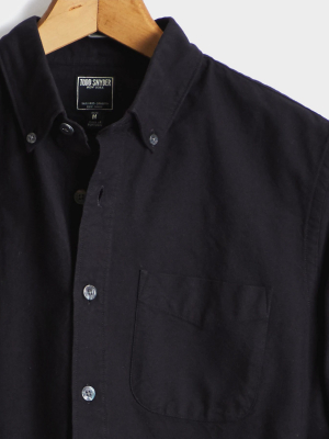 Japanese Selvedge Oxford Button Down Shirt In Black
