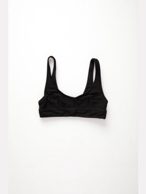 Signature Waistband Bralette Top - Black