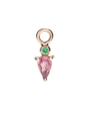 Droplet Charm With Pink Tourmaline