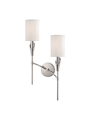 Tate 2 Light Right Wall Sconce Polished Nickel