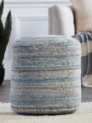 Duro Stripes Pouf In Blue