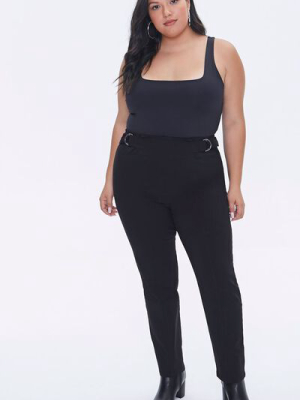 Plus Size Skinny Waist-tab Ankle Pants