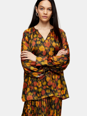 **orange Floral Smock Top By Topshop Boutique