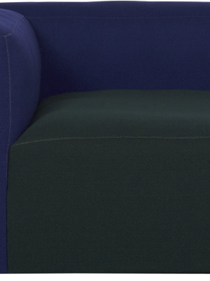 Hay Mags Soft Modular Sofa – Blue/dark Green – Left Armrest