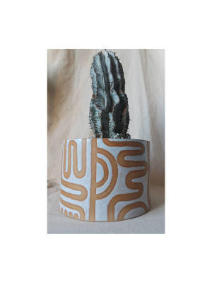 Wiggly Pattern Ceramic Planter