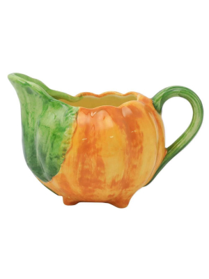 Vietri Pumpkins Figural Pumpkin Sauce Server