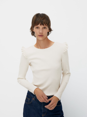 Ruffled Ribbed T-shirt