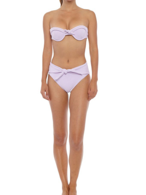 Tie Front Bandeau Bikini Top - Rhapsody Lilac Purple