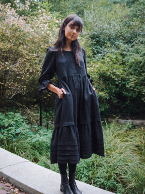 Lennox Dress In Black Linen