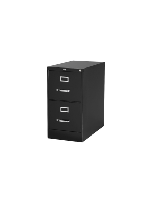 Staples 2-drawer Vertical File Cabinet Locking Letter Black 26.5"d (28882d) 489528