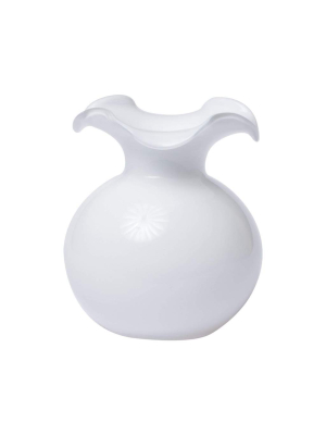 Vietri Hibiscus Glass White Fluted Vase - 3 Available Sizes