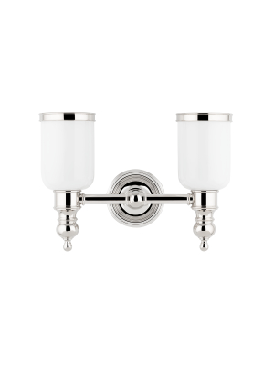 Hudson Valley Lighting Chatham 2-bulb Vanity Lamp - Polished Nickel & Opal Glossy