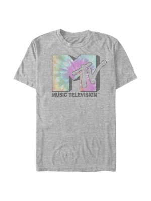 Men's Mtv Tie Dye Block Logo T-shirt