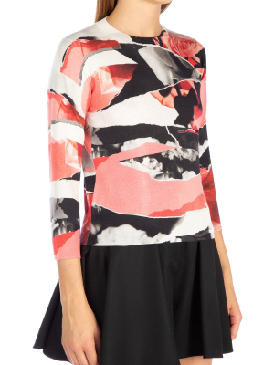 Alexander Mcqueen Rose Print Jumper