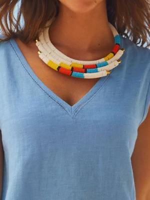 Isolo Maasai Beaded Necklace | White