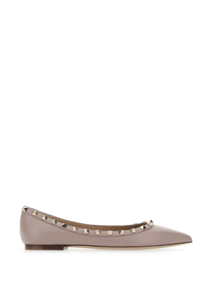 Valentino Garavani Rockstud Pointed-toe Flat Shoes