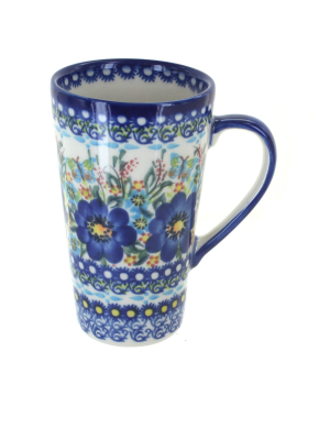 Blue Rose Polish Pottery Garden Of Blue Large Coffee Mug