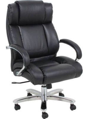 Big And Tall Bonded Leather High Back Executive Chair Onyx - Global Furniture