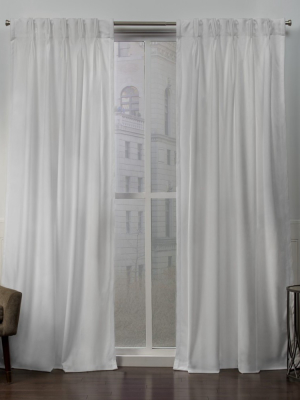 Velvet Heavyweight Pinch Pleat Top Curtain Panel Pair -exclusive Home