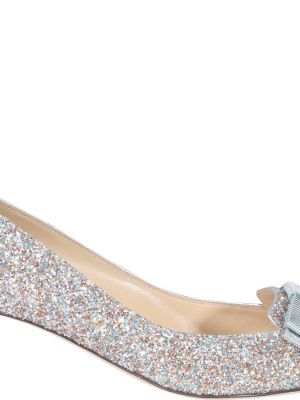 Jimmy Choo Bow Detail Glitter Pumps