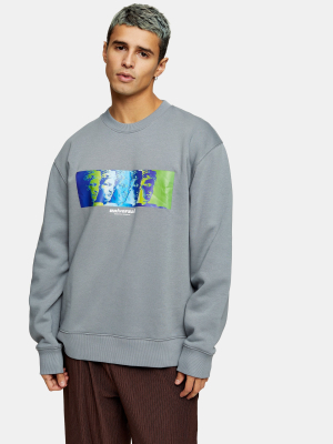 Gray Universal Print Sweatshirt