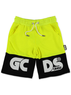 Gcds Kids Logo Printed Two-tone Shorts