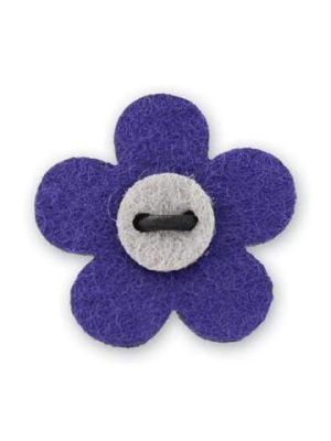 Flower Lapel Pin - Buster Purple With Isolar Silver
