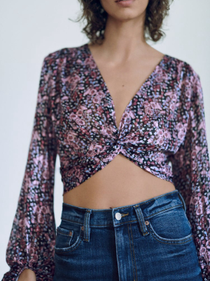 Printed Blouse With Knot