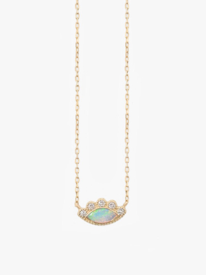 Hayes Mini Opal And Diamond Necklace