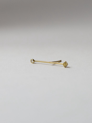 Baton Symm + Stone Dot Earring