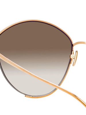 Ella Cat Eye Sunglasses In Rose Gold