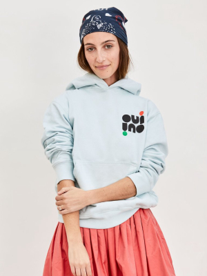 Oui Hoodie In Pale Blue By Clare V
