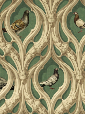 Manor's Walls Wallpaper In Green And Taupe From The Wallpaper Compendium Collection By Mind The Gap