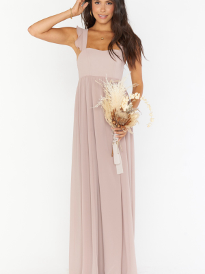 June Maxi Dress ~ Soft Beige Chiffon