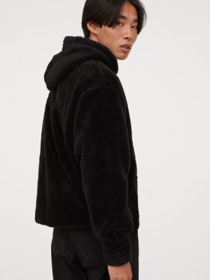 Faux Shearling Hoodie